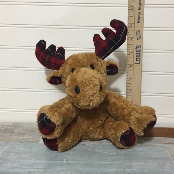 MTY International Moose Plush Plaid Antlers Stuffed Animal Toy - Picture 6 of 6